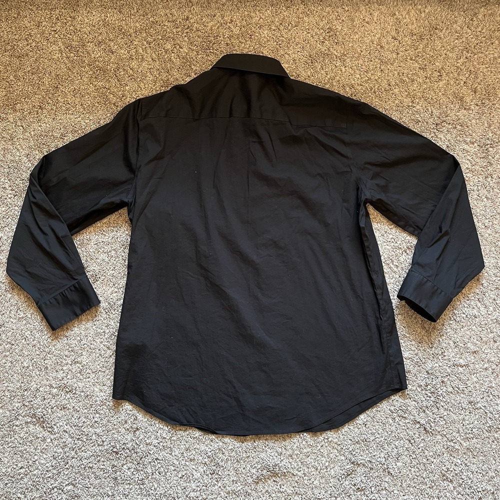 Alfani Dress Shirt Men's XL 17-17.5 34-35 Black Slim Fit Button Up Long Sleeves - Picture 11 of 11